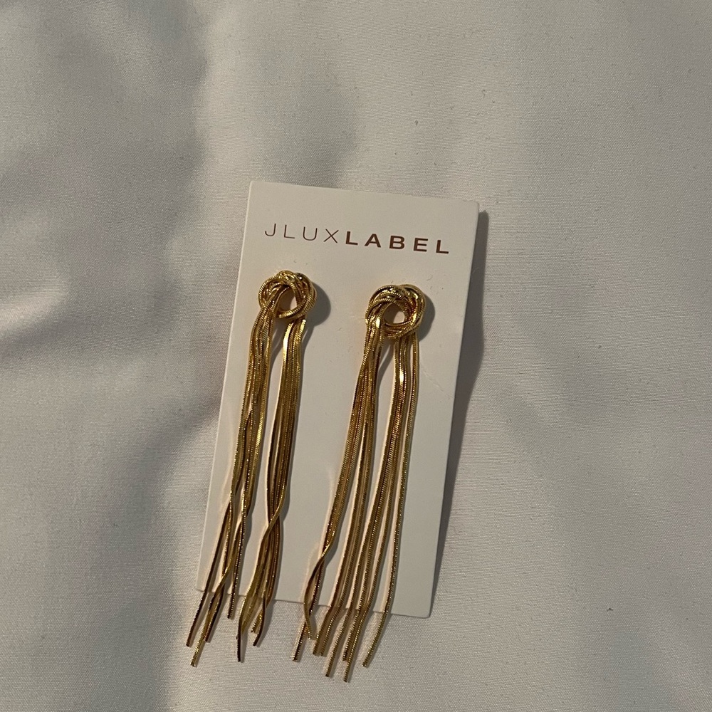 J Lux Label Dangle Earrings